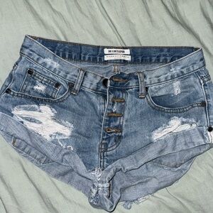 One Teaspoon Bandits Denim Shorts Size 24